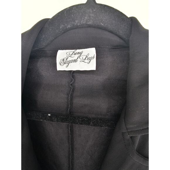 Long Elegant Legs Women's Black Notch-Collar Three-Button Blazer Size M - Picture 4 of 4